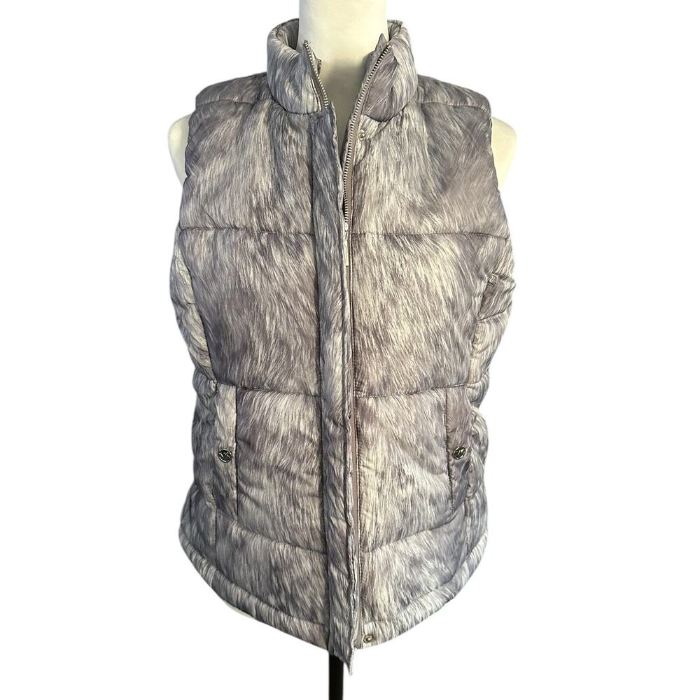 Michael Kors Gray White Puffer Vest M Women's